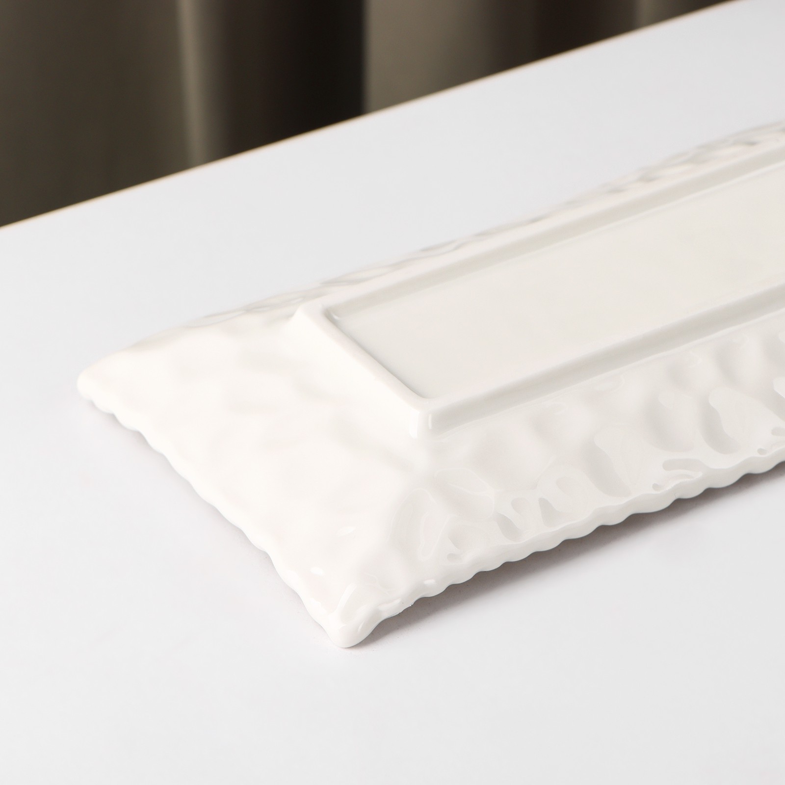 Блюдо сервировочное Sima-Land керамическое «Воздушность» 30 5×9 5 см цвет белый - фото 3