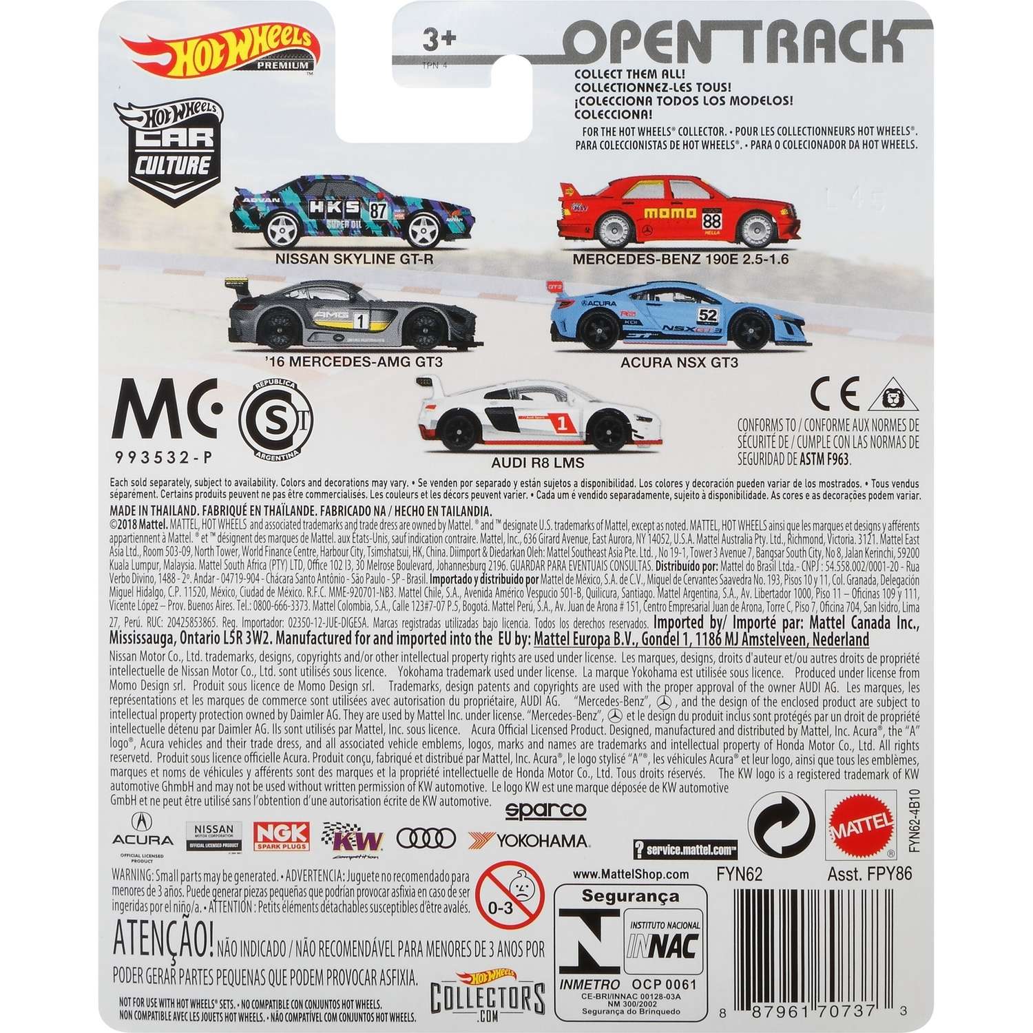 Машинка Hot Wheels Car Culture 1:64 Мерседес-AMG GT3 FYN62 FPY86 - фото 3