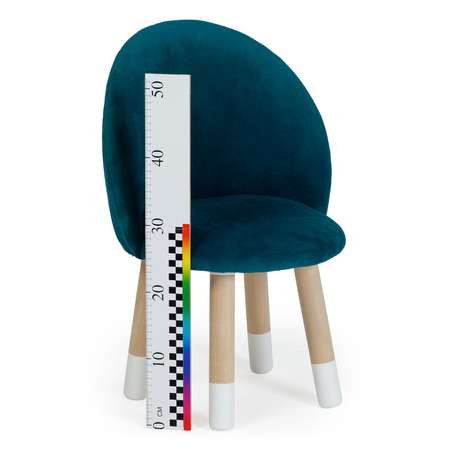 Стул-кресло Тутси детское на ножках для малышей сине-зеленый 34х34х59 см