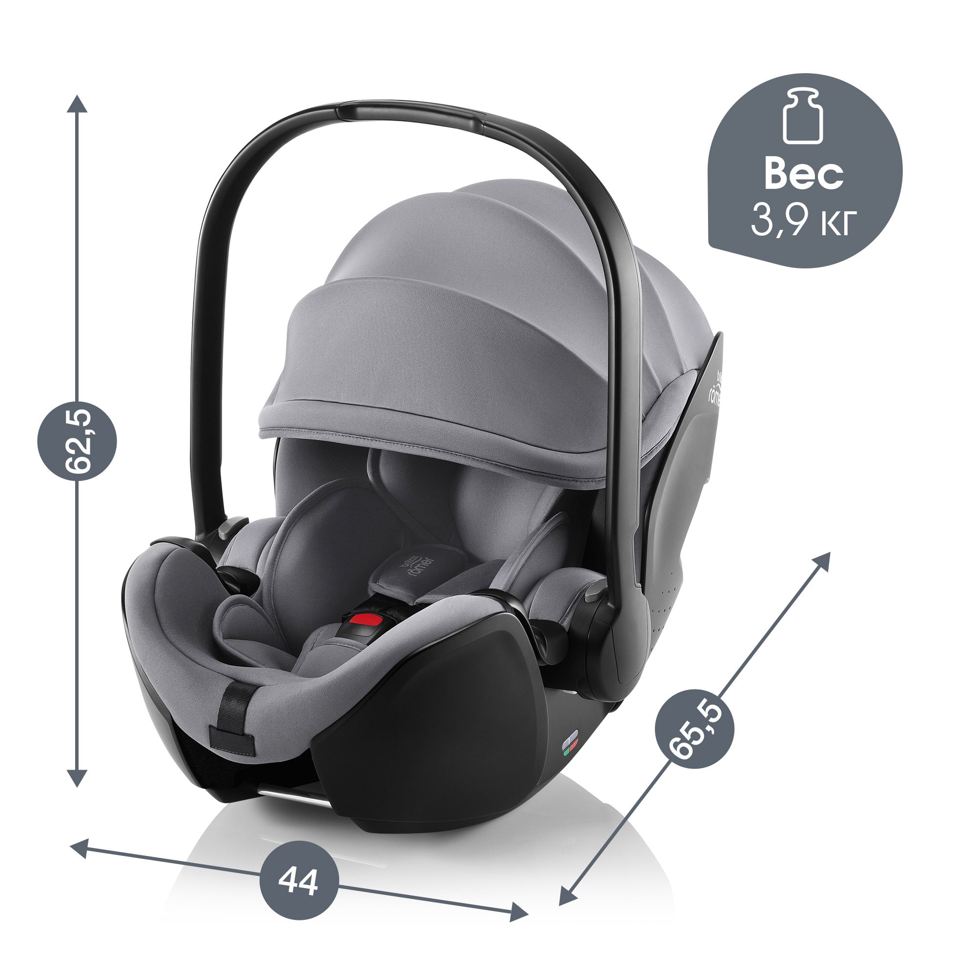 Детское автокресло Britax Roemer Baby-Safe Pro Frost Grey для новорожденных - фото 12