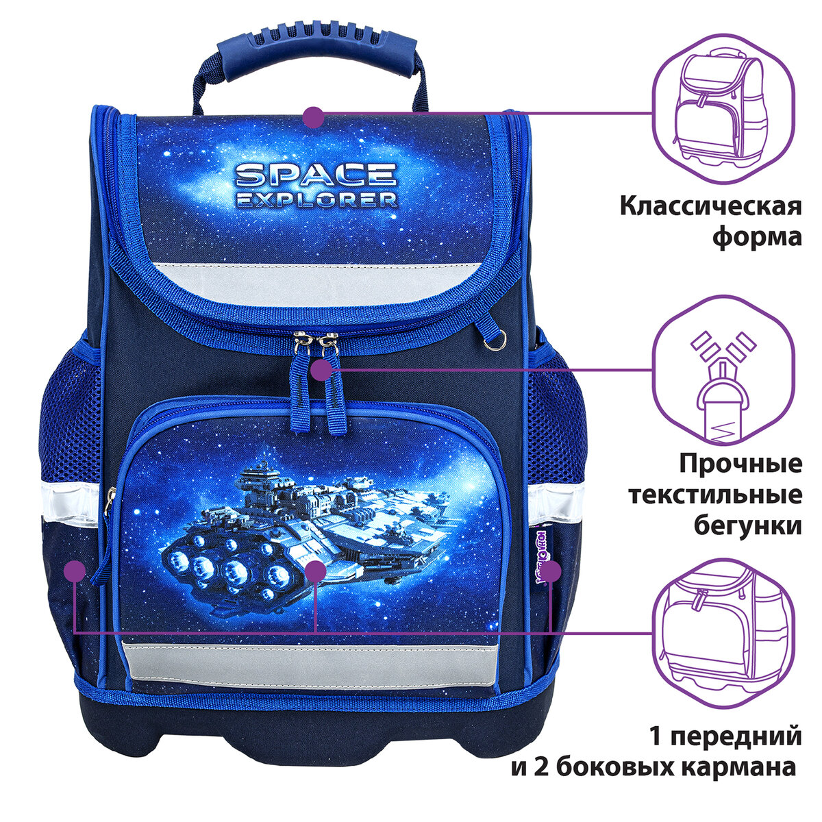 Ранец Юнландия для первоклассника эрго-спинка Space explorer - фото 3