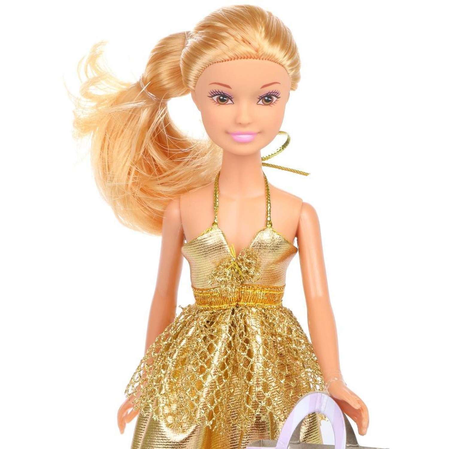 Кукла для девочки Наша Игрушка 28 см в золотом платье 43100 - фото 2