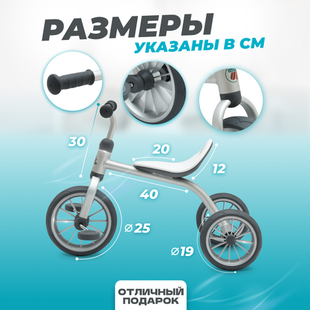 Трехколесный велосипед Solmax нагрузка до 30 кг серебристый