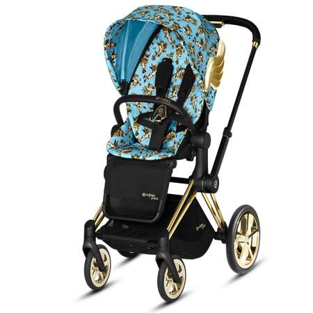 Коляска с прогулочным блоком и рамой Cybex Priam FE JS Cherubs Blue