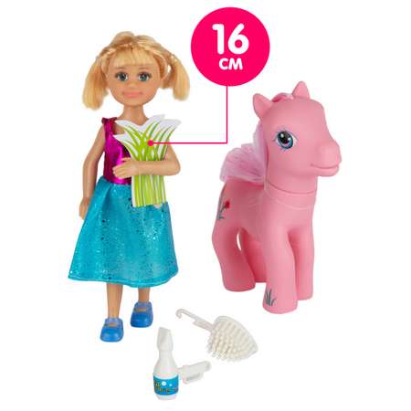 Кукла Defa Lucy Уход за лошадкой 15 см розовый