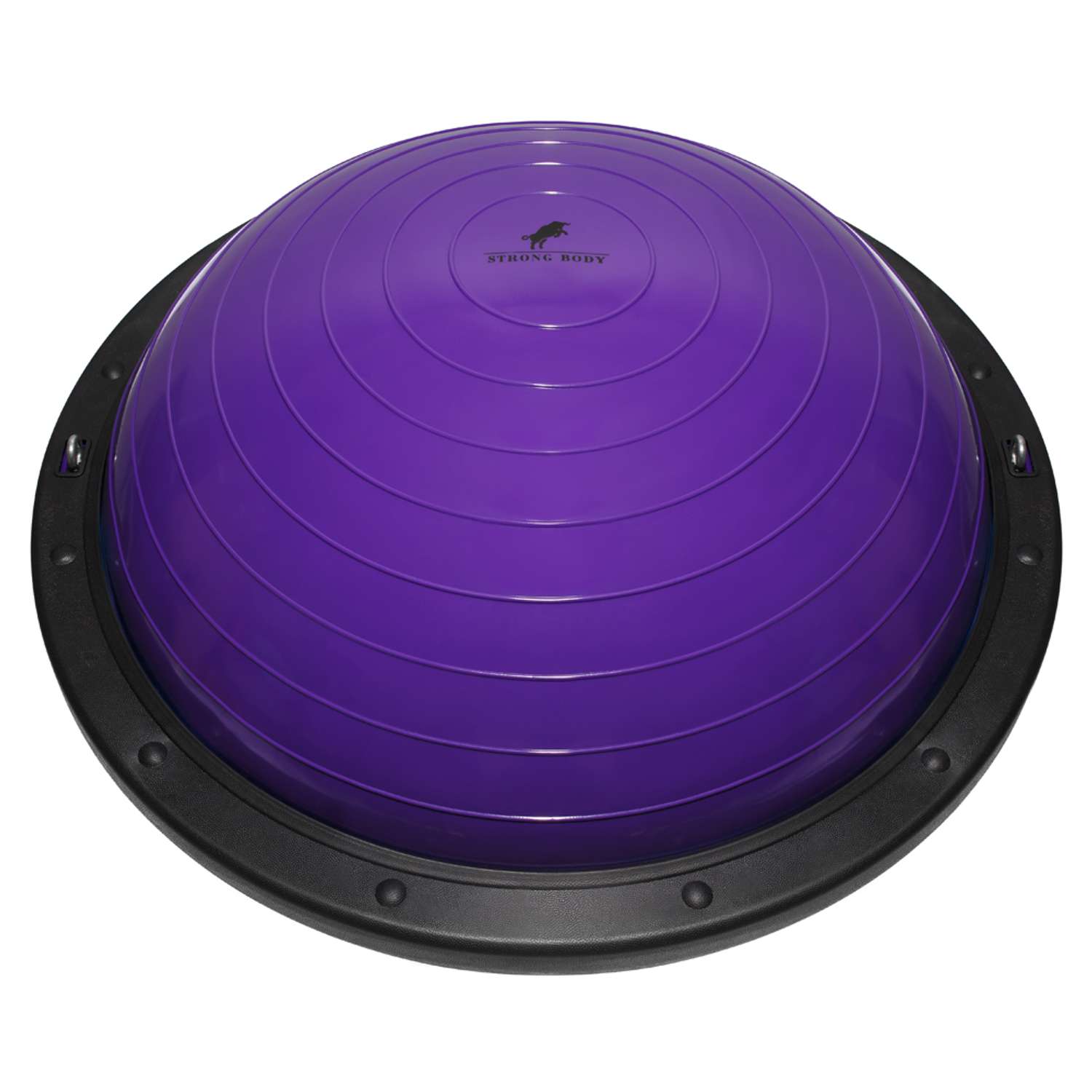 Балансировочная полусфера BOSU STRONG BODY PROFI в комплекте со съемными эспандерами фиолетовая - фото 2