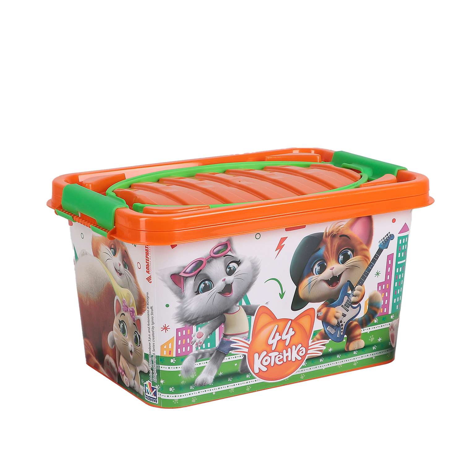 Контейнер Sima-Land для хранения игрушек 7 л 44 котенка цвет оранжевый - фото 1