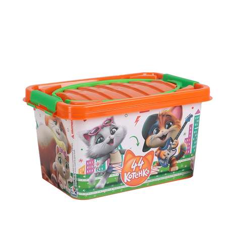 Контейнер Sima-Land для хранения игрушек 7 л 44 котенка цвет оранжевый