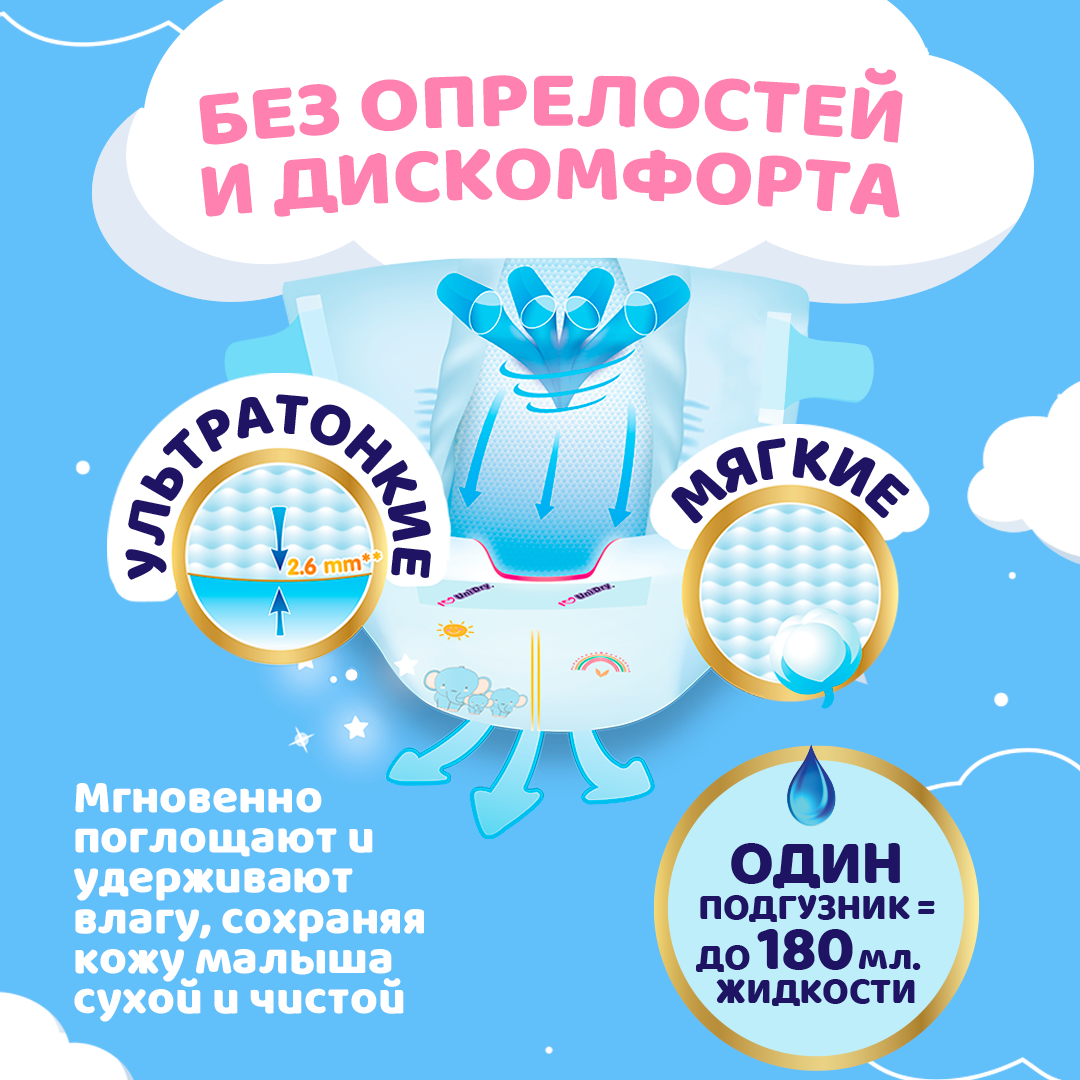 Подгузники UniDry ультратонкие для новорожденных Newborn Ultra Thin 0-5 кг - фото 5