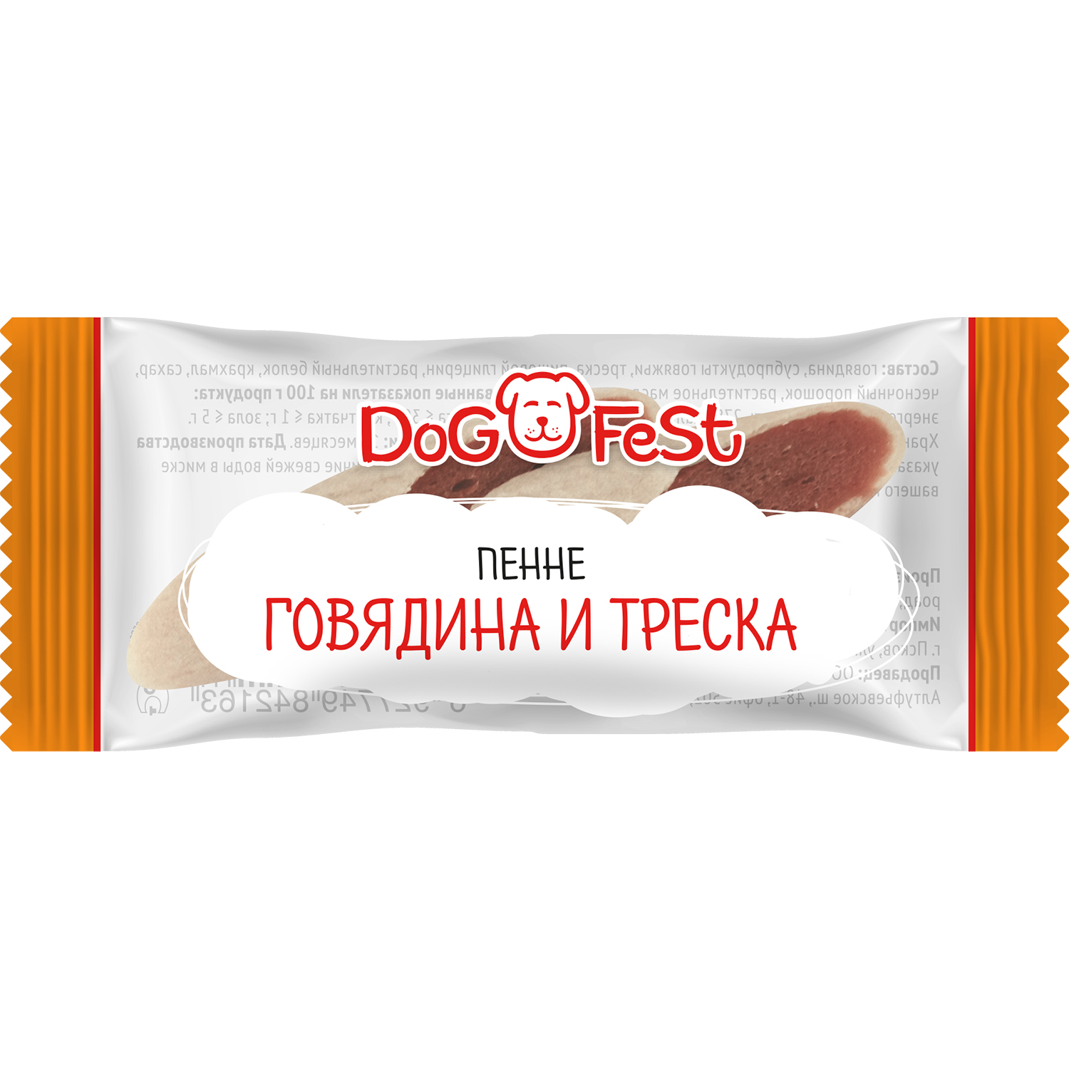 Лакомство для собак DogFest Пэнне говядина-треска 6г - фото 1