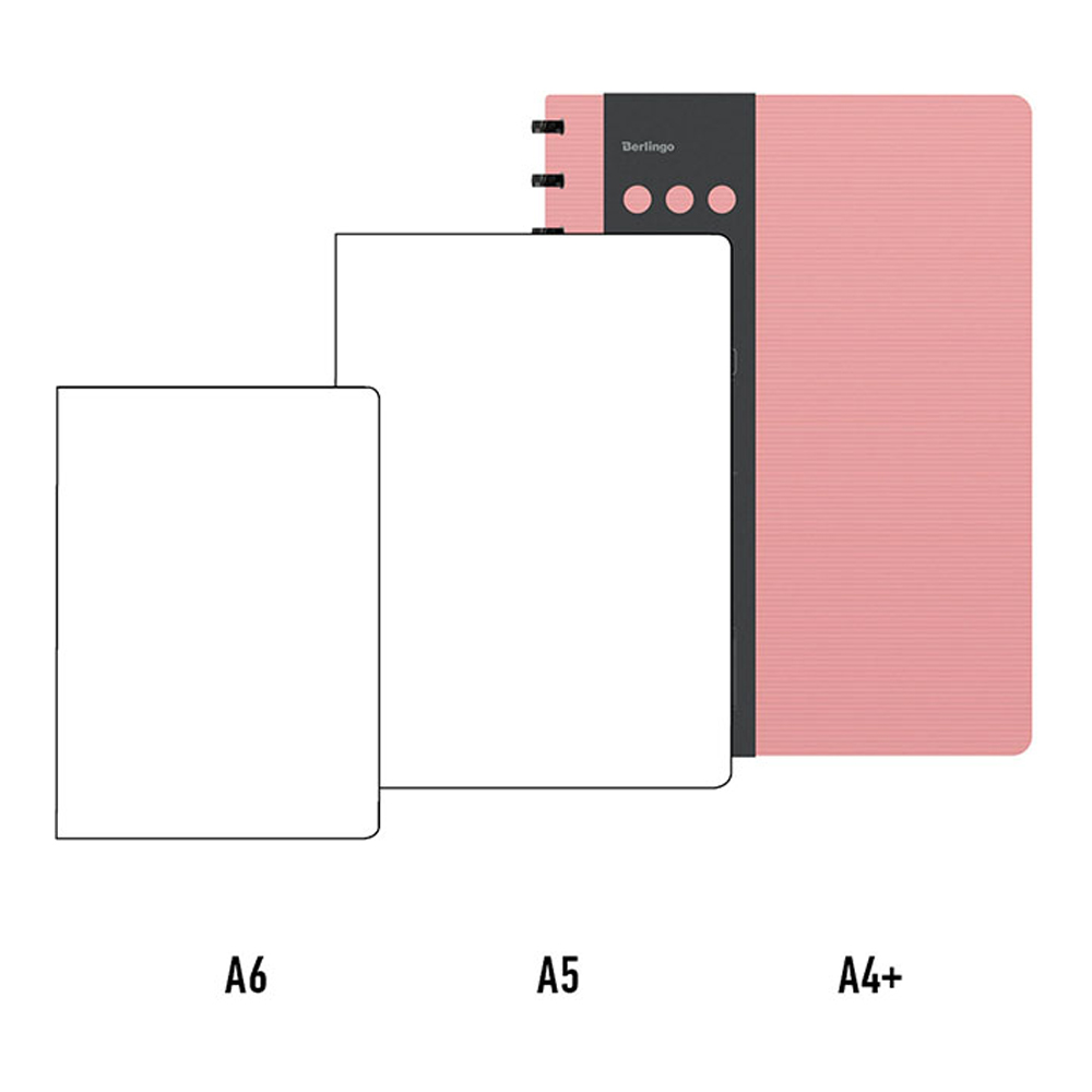 Бизнес-тетрадь Berlingo А4+ 80 листов Instinct клетка на кольцах пластиковая обложка фламинго/черный - фото 2