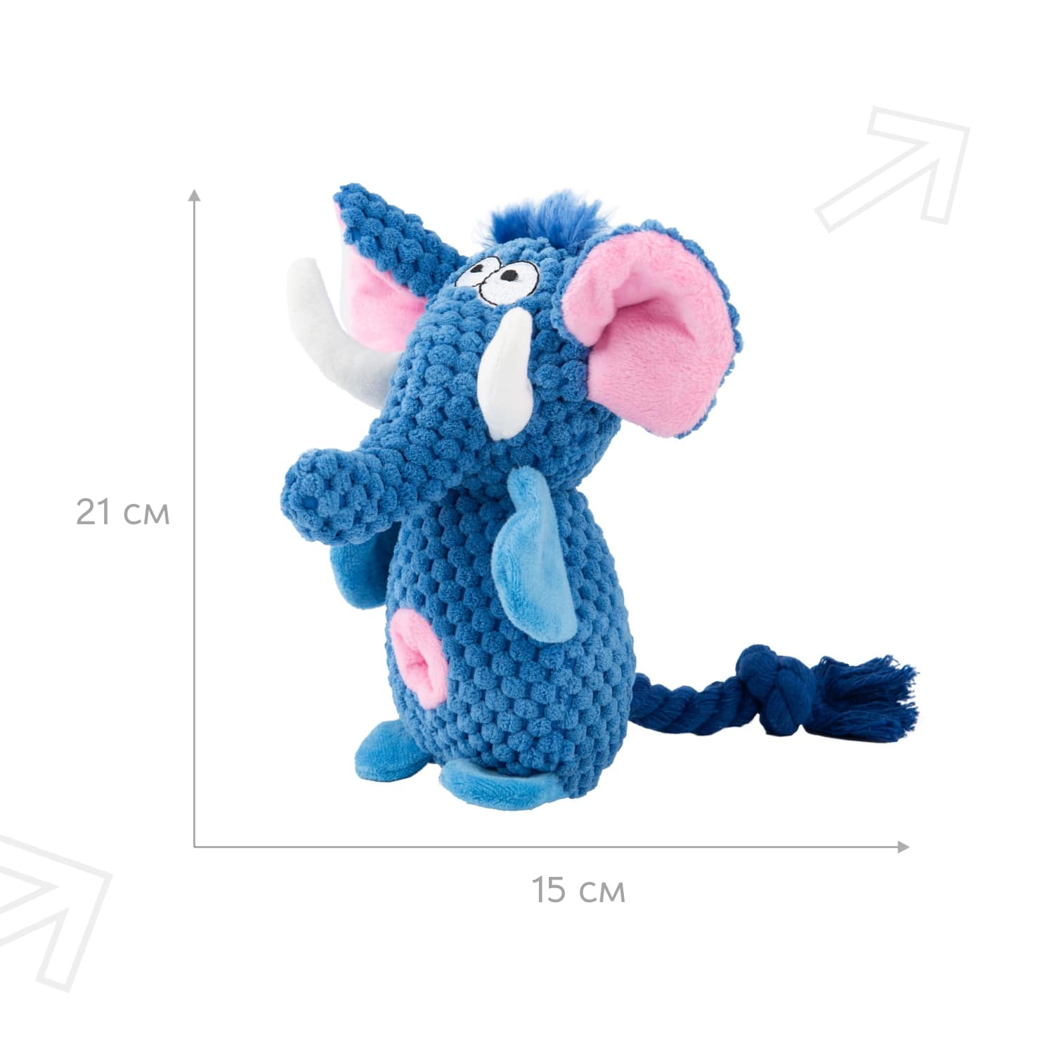 Игрушка для собак Mr.Kranch Слон 21*15см голубой - фото 8