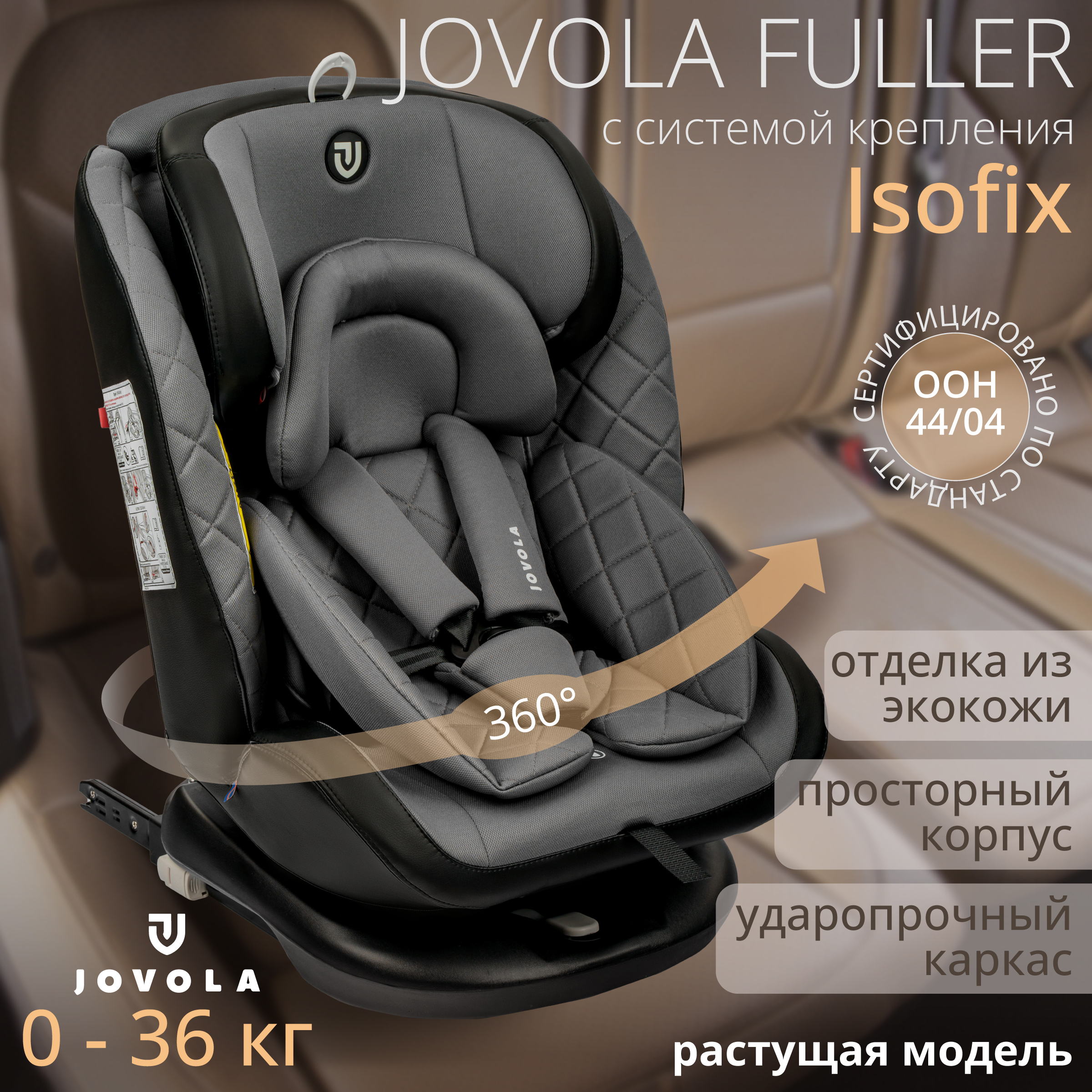 Автокресло Indigo Fuller Isofix 0+/1/2/3 (0-36 кг) - фото 2