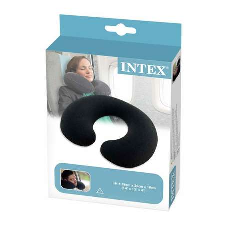 Надувная подушка INTEX для поездок черная 33х25х8 см
