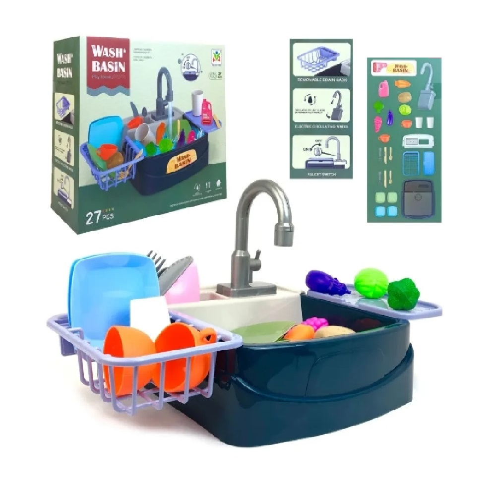 Кухонная мойка S+S игрушка для девочки с набором посуды и овощами - фото 8