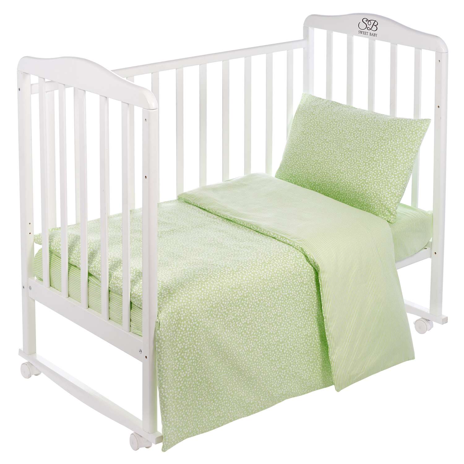 Комплект в кроватку Sweet Baby Fiore Verde 3предмета Светло-зеленый - фото 1