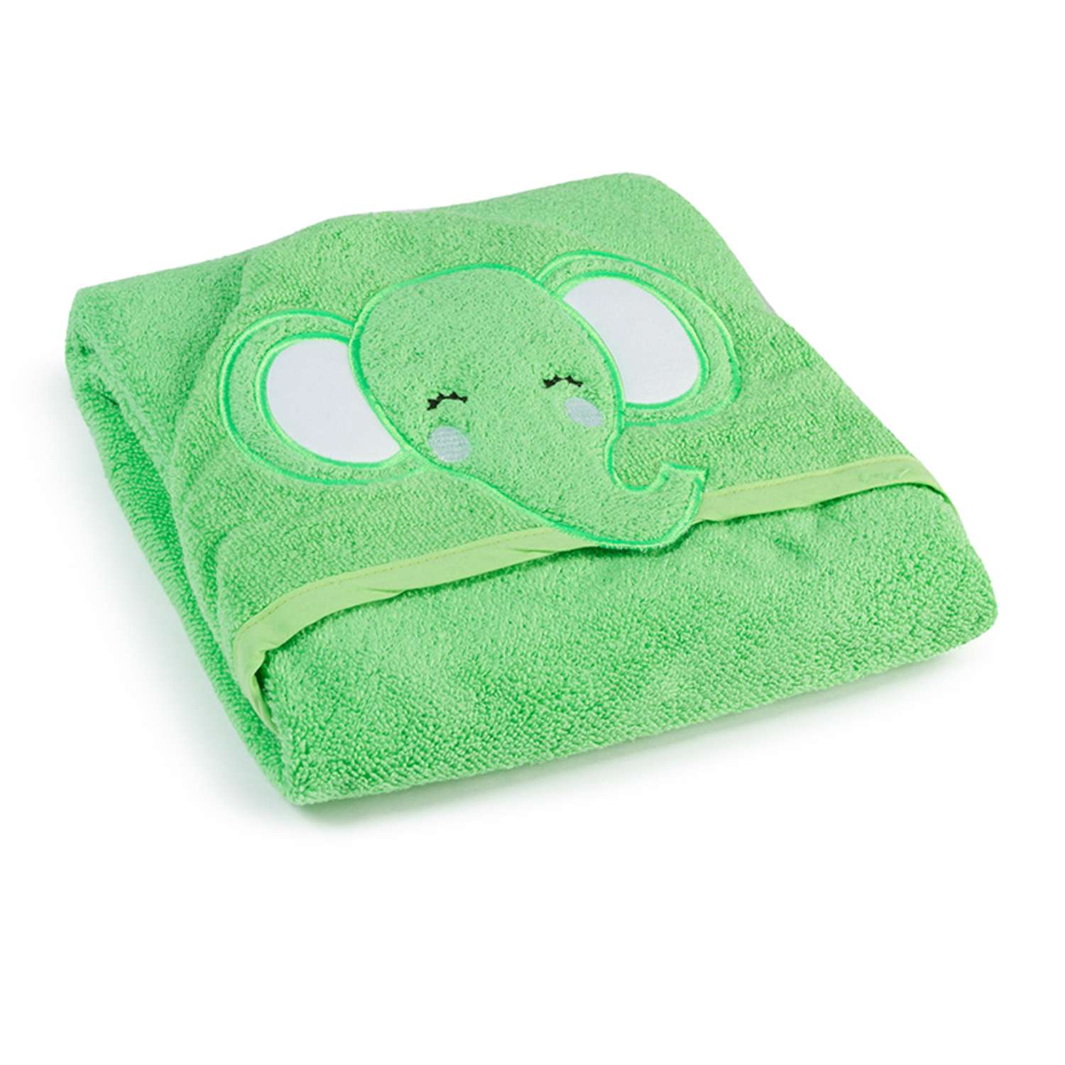Полотенце детское Babyton с уголком зеленое - фото 2