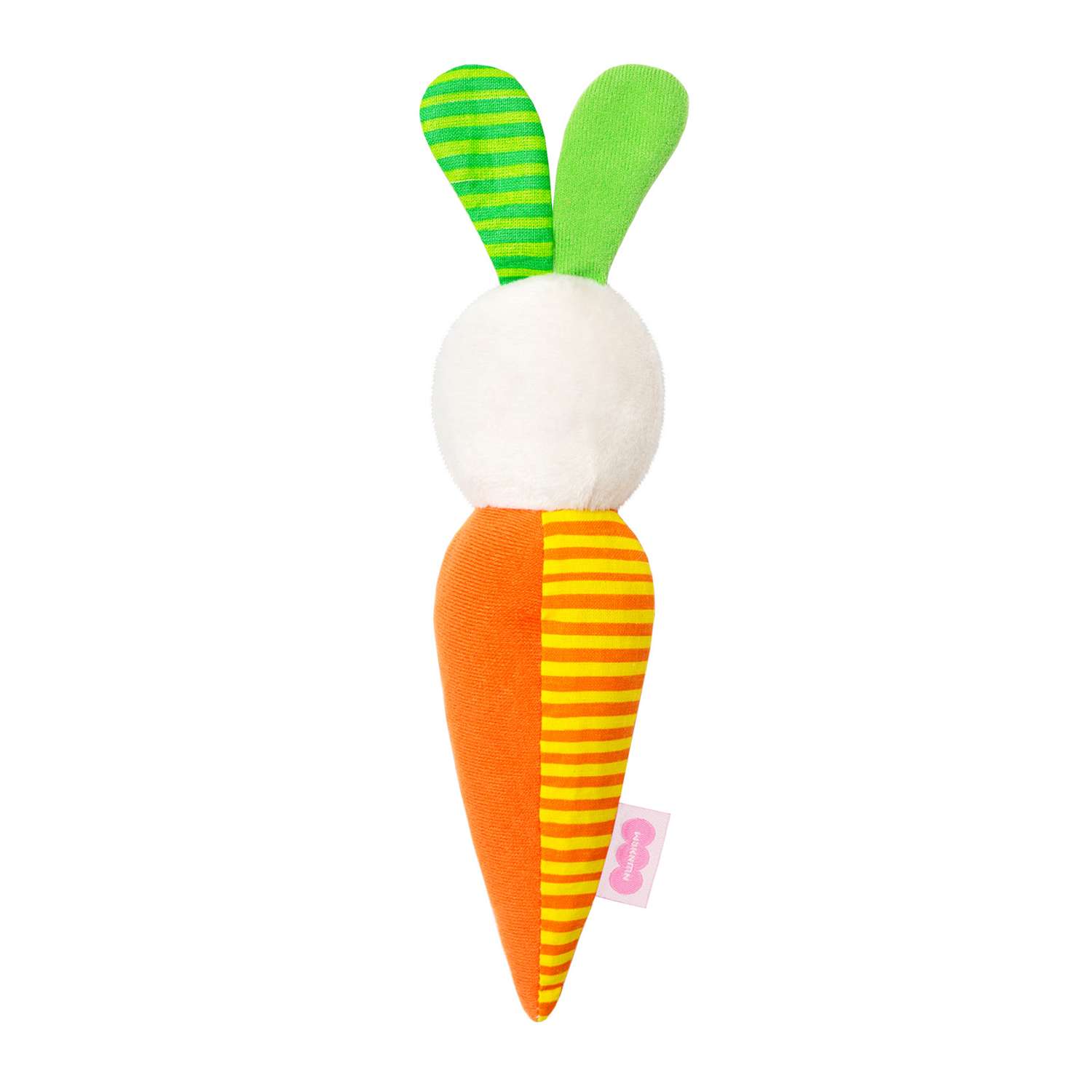 Игрушка Мякиши Развивающая мягкая пищалка для новорождённых Зайка морковка - фото 9