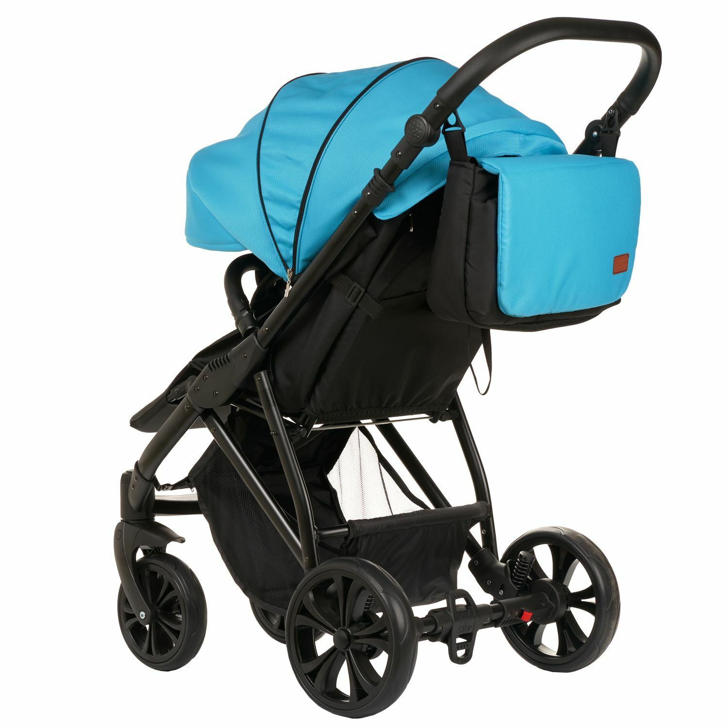 Коляска прогулочная Amarobaby Sprint Aqua Голубой-Черный - фото 5