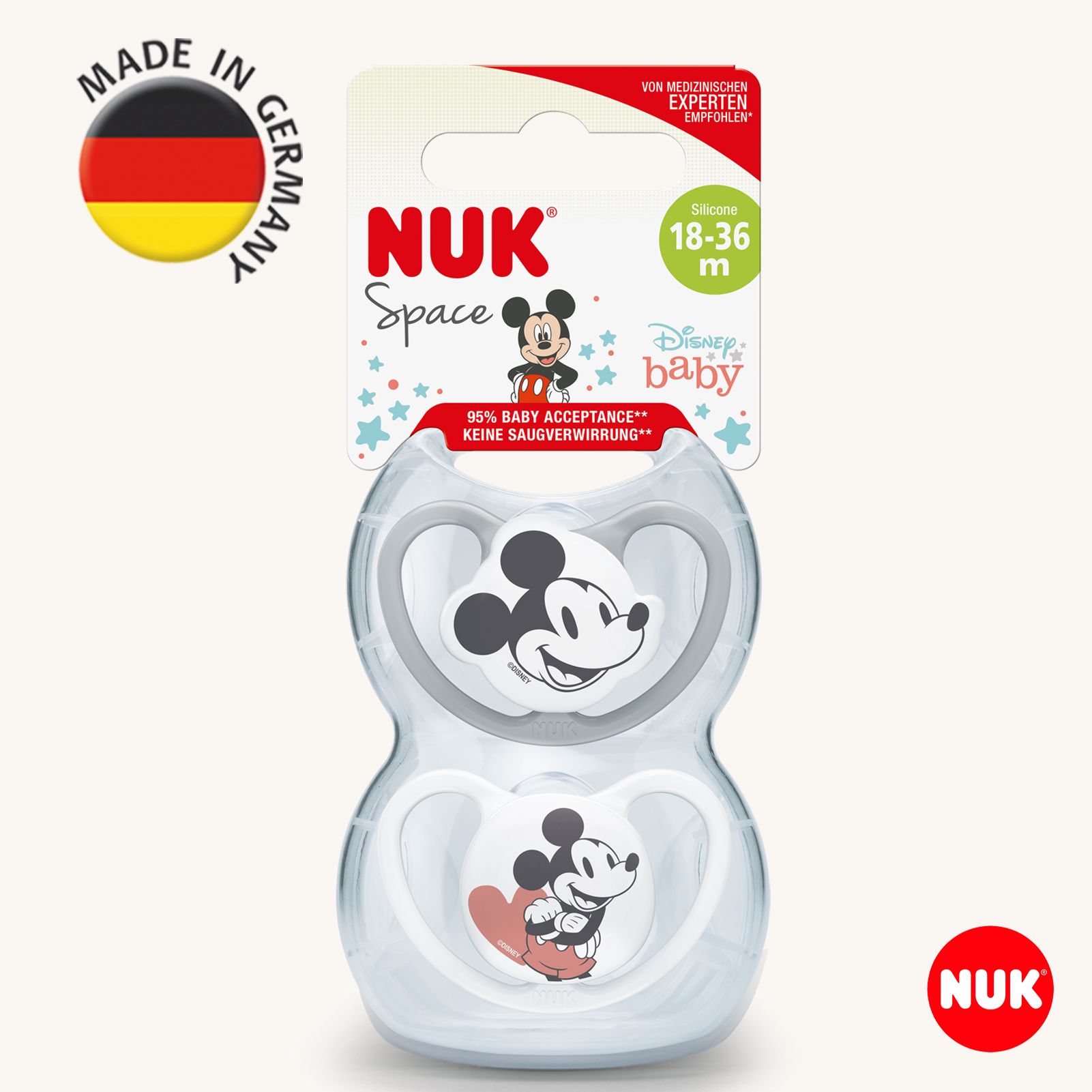 Соска пустышка ортодонтическая силикон Nuk NUK SPACE MICKEY - фото 1