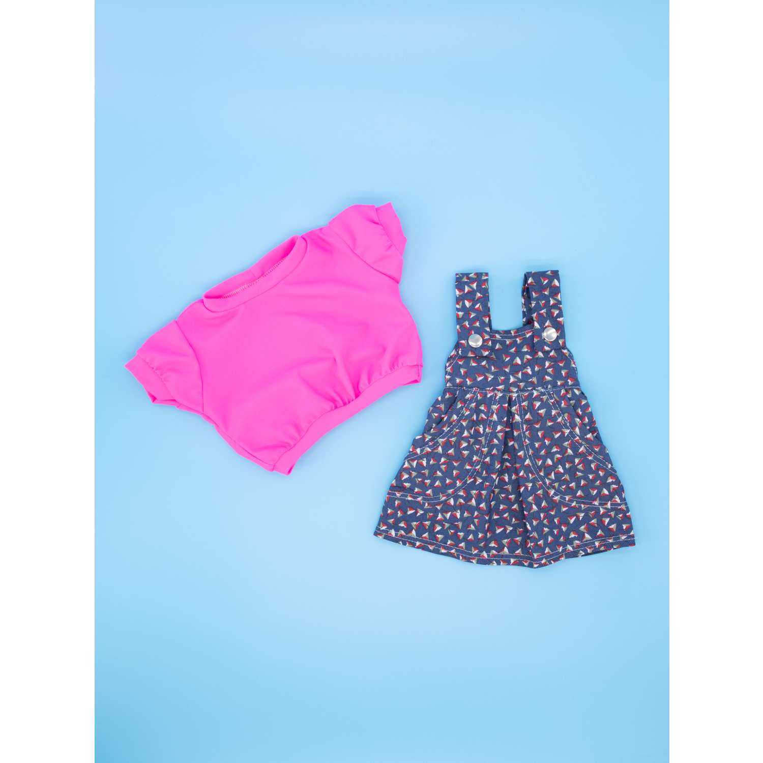 Джинсовый набор МОДНИЦА для пупса 43-48 см голубой-розовый 6111голубой&amp;розовый - фото 13