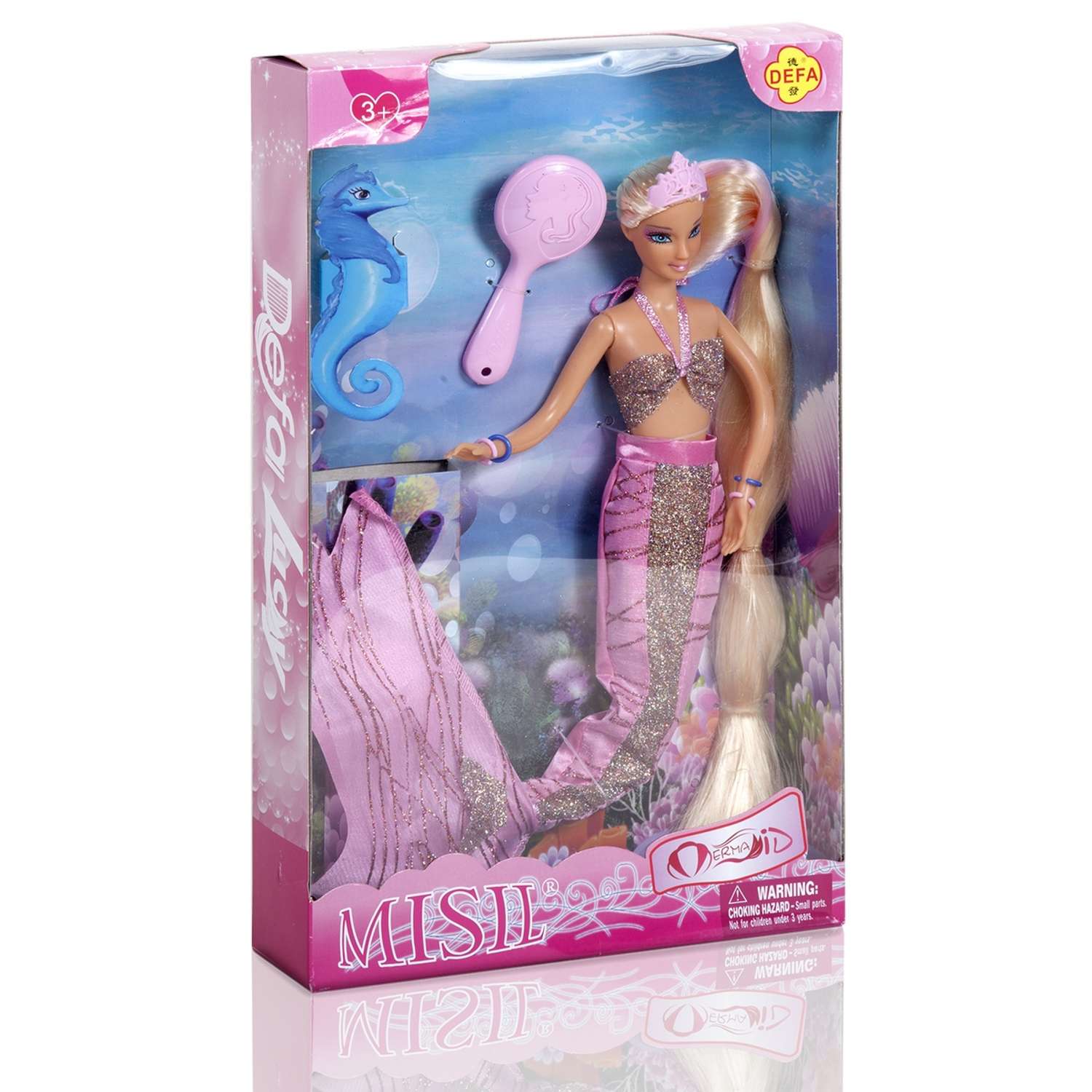 Кукла Defa Lucy в комплекте морской конек и расчёска розовый 8225 //розовый - фото 3