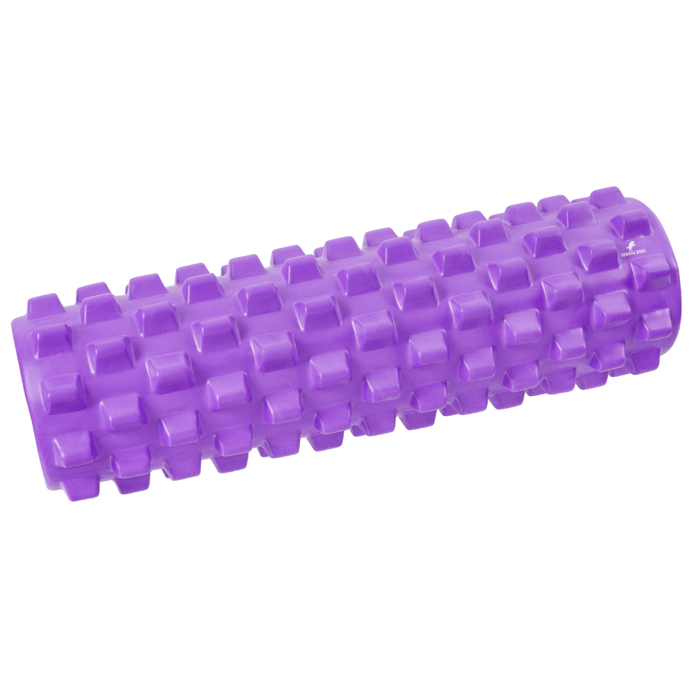 Ролик массажный STRONG BODY с шипами спортивный для фитнеса МФР йоги и пилатеса 45х14 см фиолетовый - фото 6