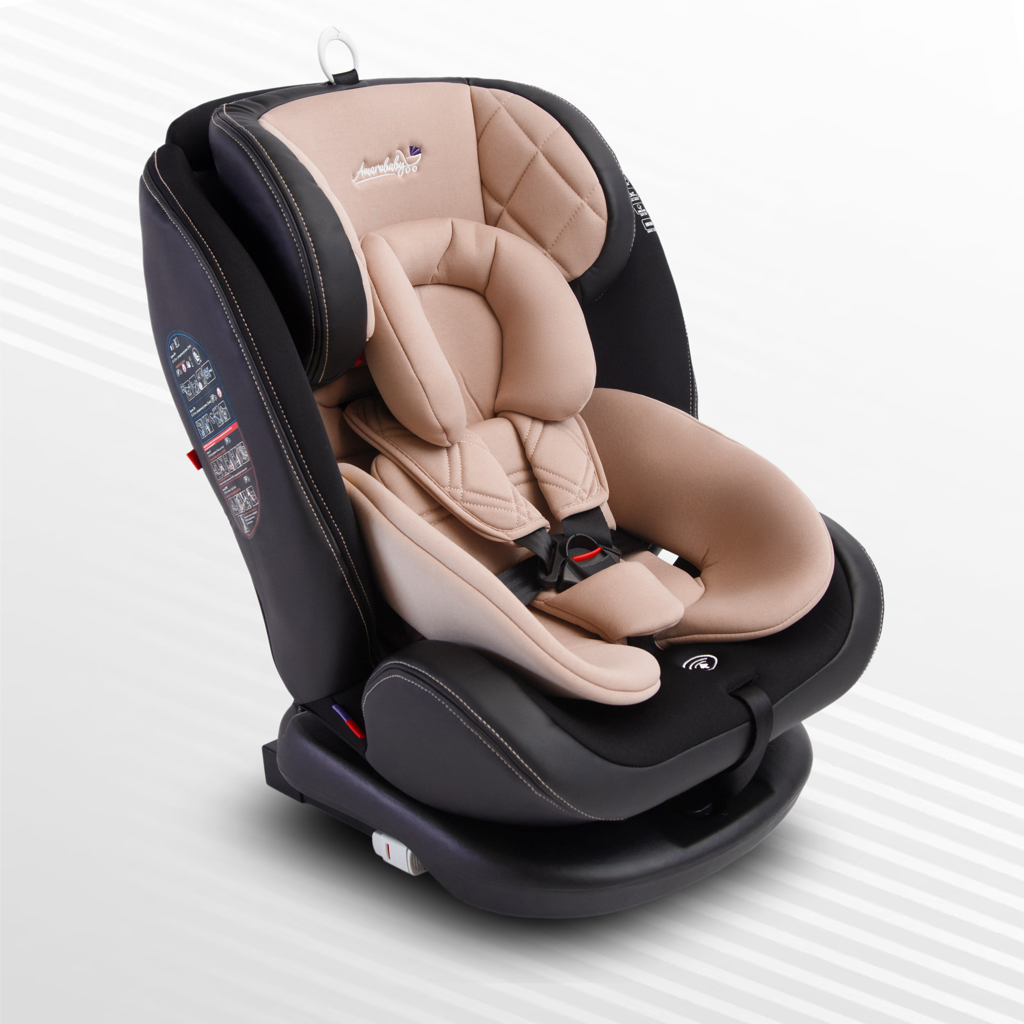 Автокресло детское AmaroBaby ST-3 Isofix класс D группа 0+ 1 2 3 бежевый - фото 24