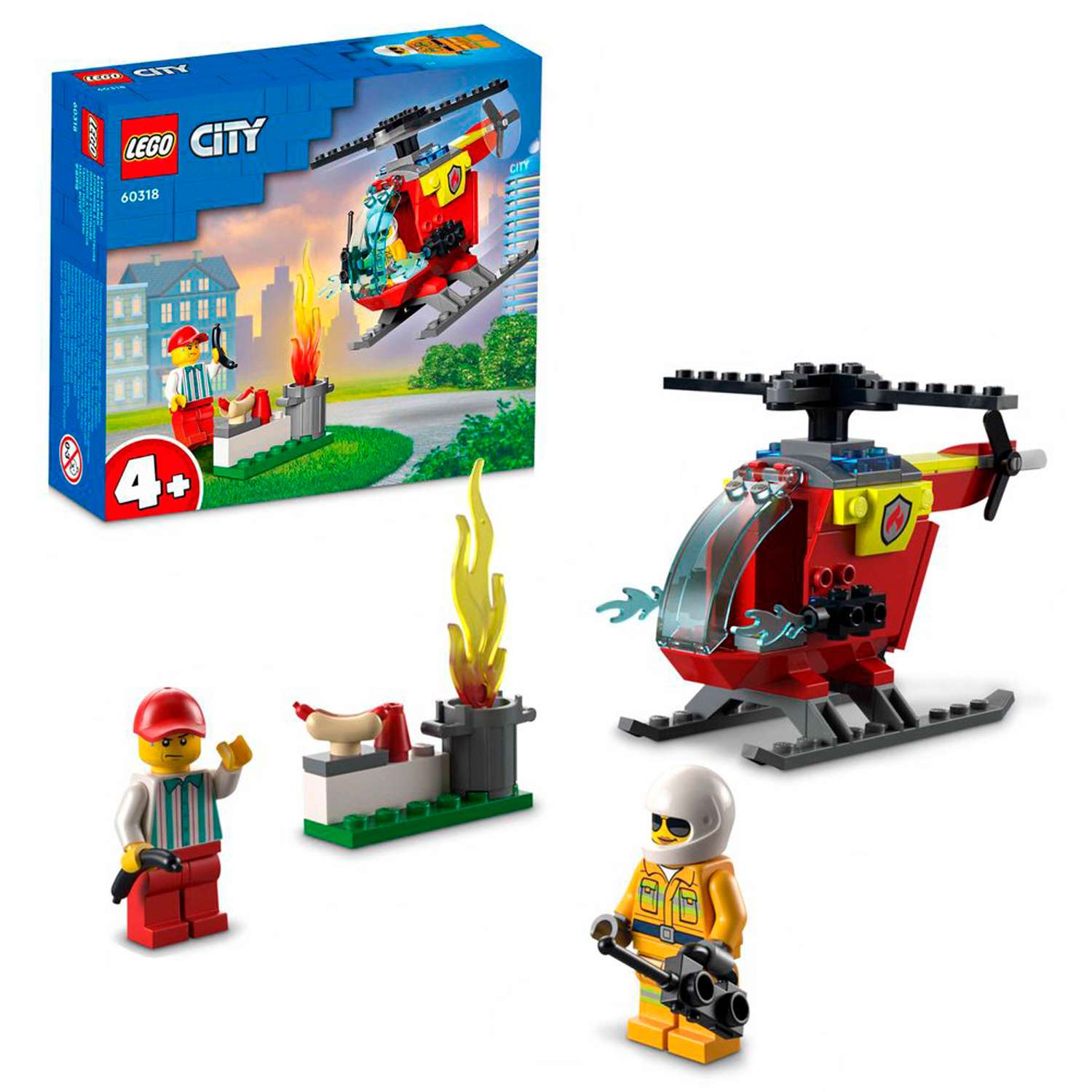 Конструктор детский LEGO City Пожарный вертолёт - фото 1