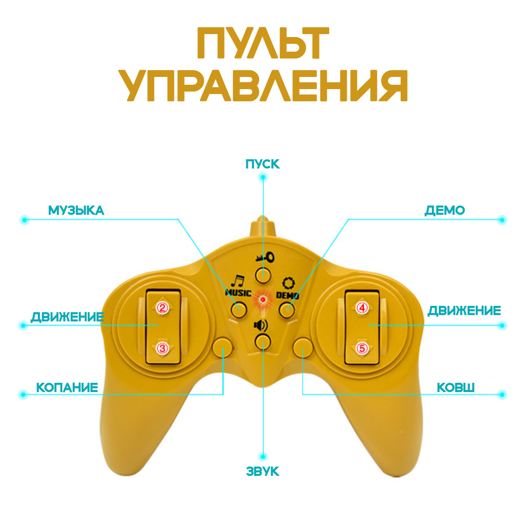 Машинка на радиоуправлении SHARKTOYS гусеничный экскаватор на пульте управления - фото 7