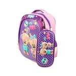 Рюкзак школьный с пеналом Little Mania Мишки фиолетовый