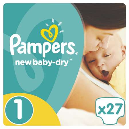 Подгузники Pampers New Baby-Dry 27 шт. NB 2-5 кг