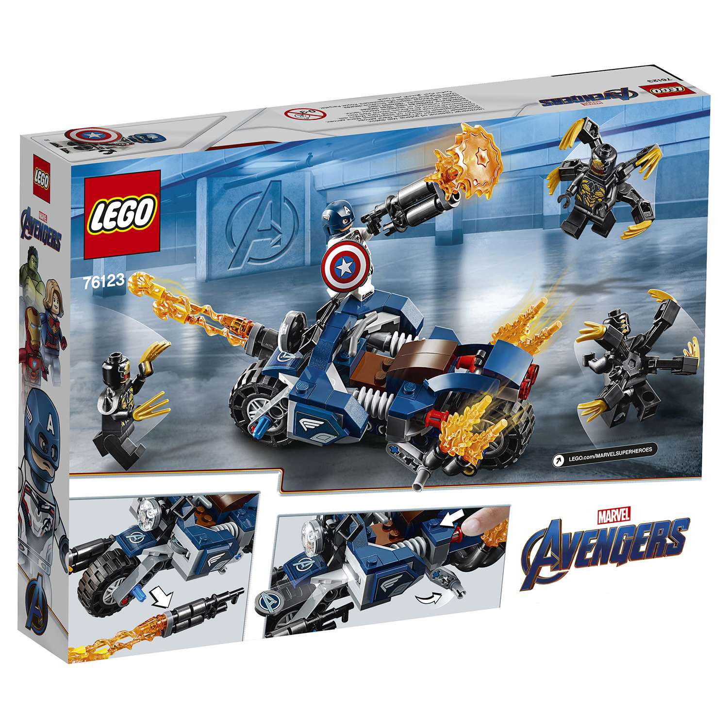 Конструктор LEGO Marvel Super Heroes Капитан Америка Атака Аутрайдеров 76123 - фото 3