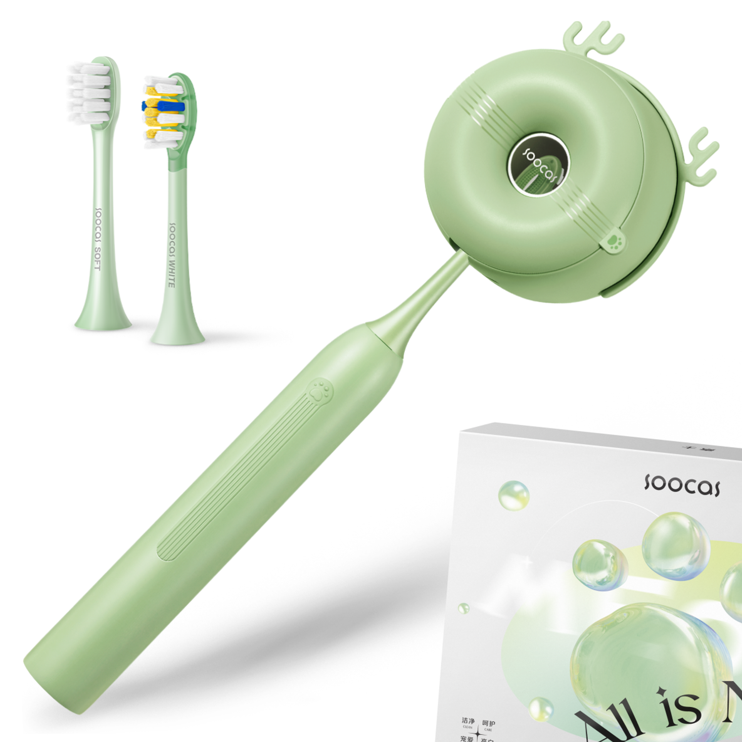 Электрическая зубная щетка Soocas D3 Global. 2 насадки 4 режима Со стерилизатором - фото 1