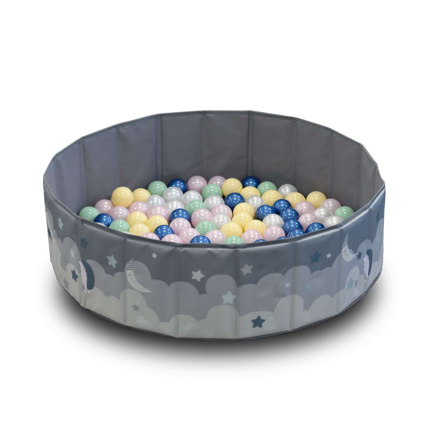 Сухой бассейн для шариков UNIX Kids Moon 100 Grey (без шариков) - фото 1