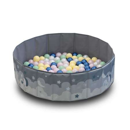 Сухой бассейн для шариков UNIX Kids Moon 100 Grey (без шариков)
