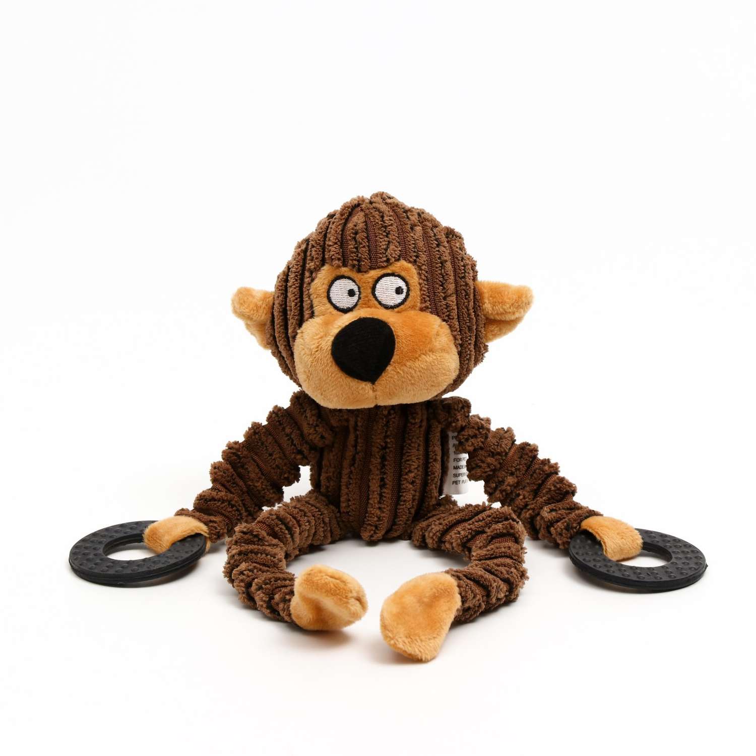 Игрушка для собак Пижон текстильная с резиновыми кольцам «Обезьяна» - фото 2