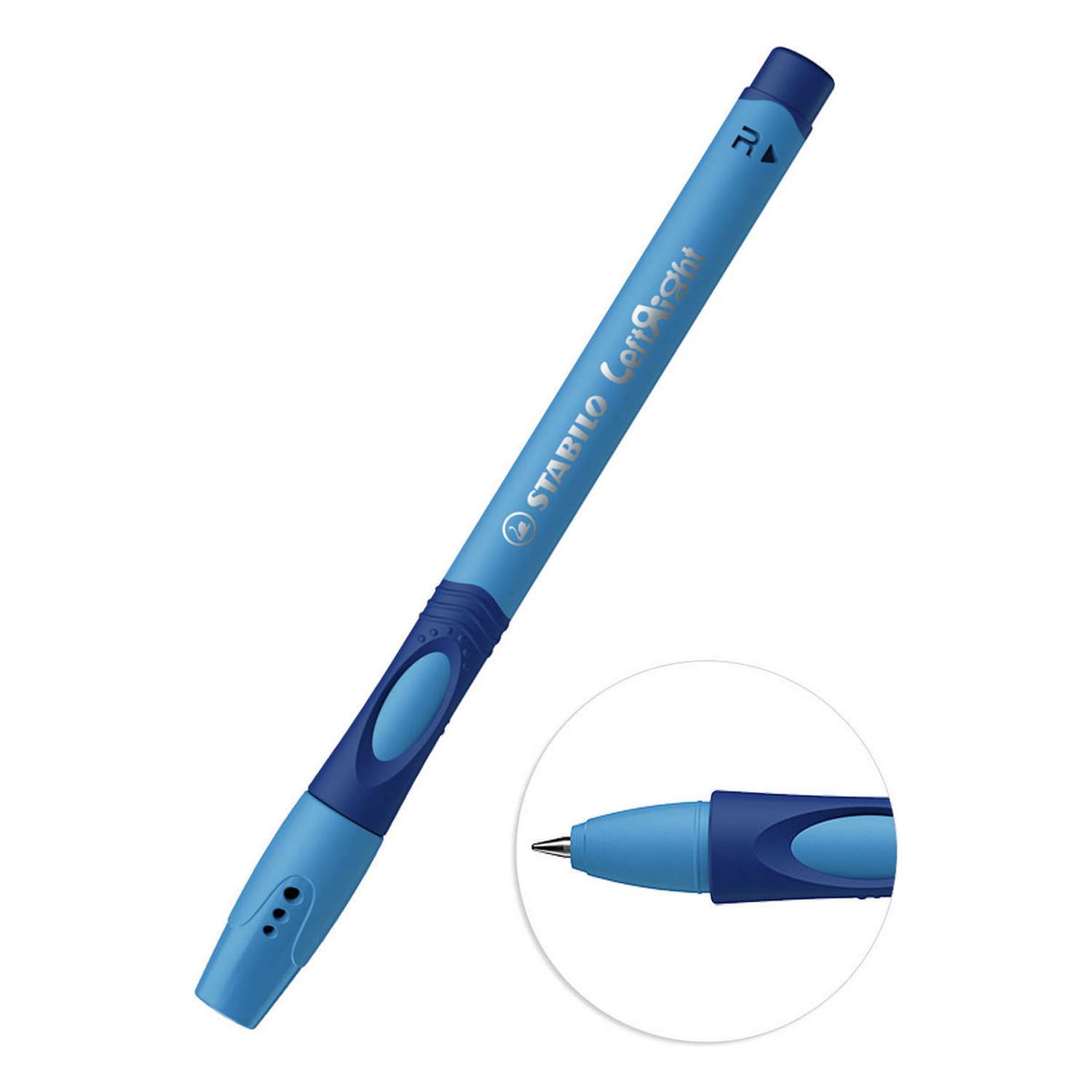 Ручка для первоклассника STABILO шариковая синяя LeftRight для правшей масляные чернила 2шт - фото 4