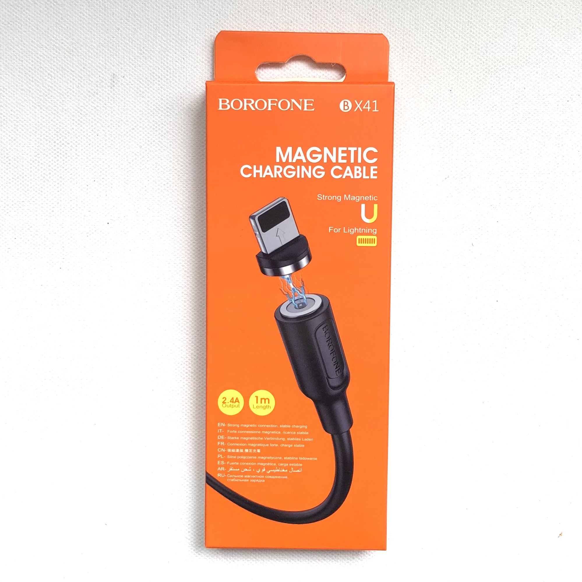 Кабель Lightning для iPhone Borofone BX41 / MAGNETIC 2.4A / 1 m черный - фото 1