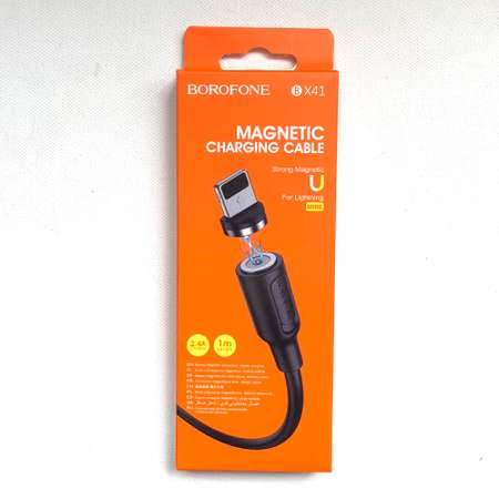 Кабель Lightning для iPhone Borofone BX41 / MAGNETIC 2.4A / 1 m черный