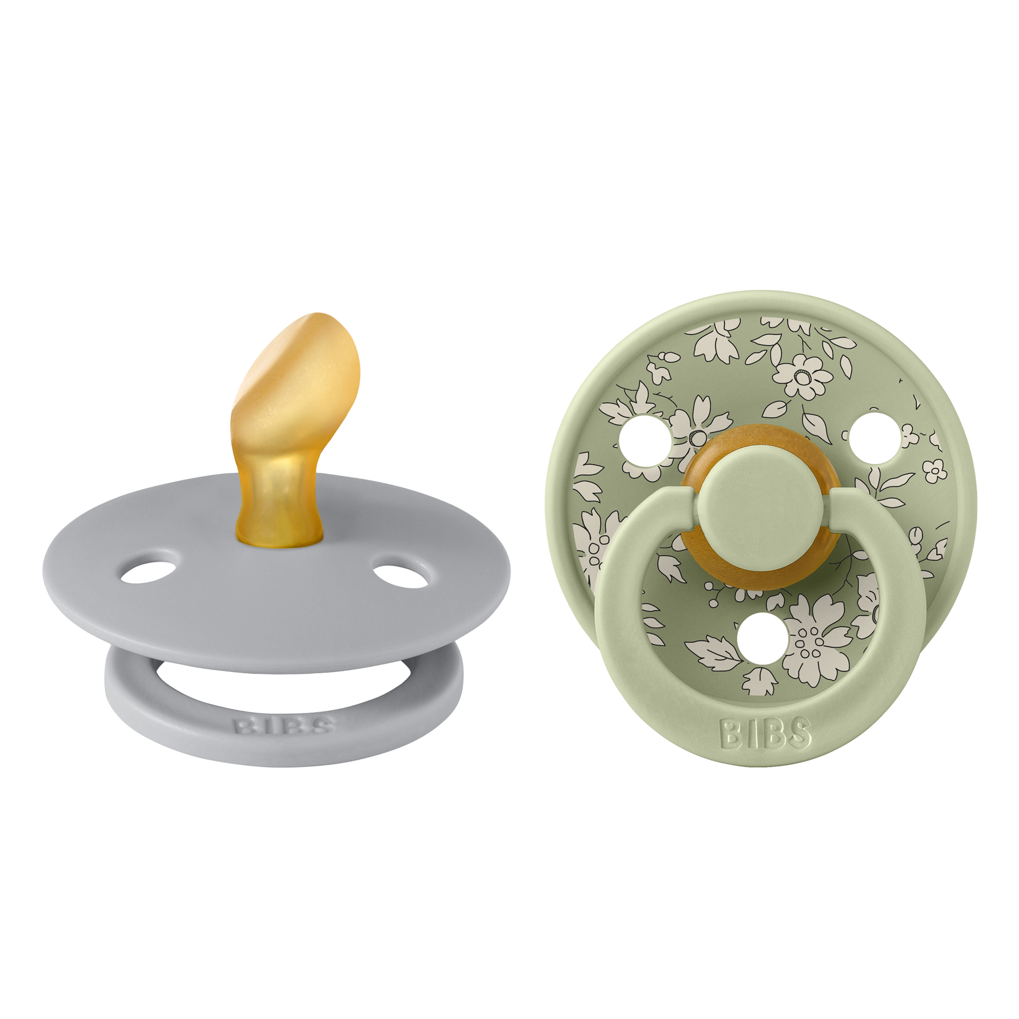 Набор 2 шт. Соска-пустышка BIBS Liberty Colour Anatomical Capel Cloud/Sage 0+ месяцев - фото 1