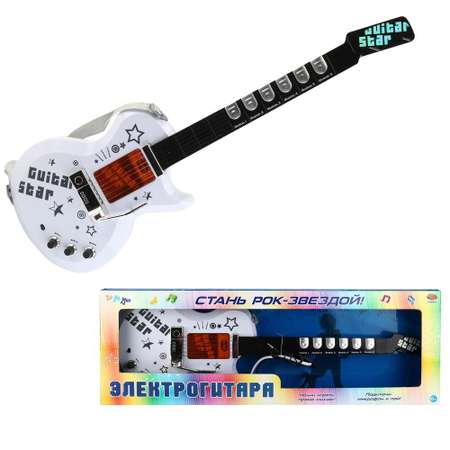 Детская гитара ABTOYS электрическая микрофон со звуковыми и световыми эффектами