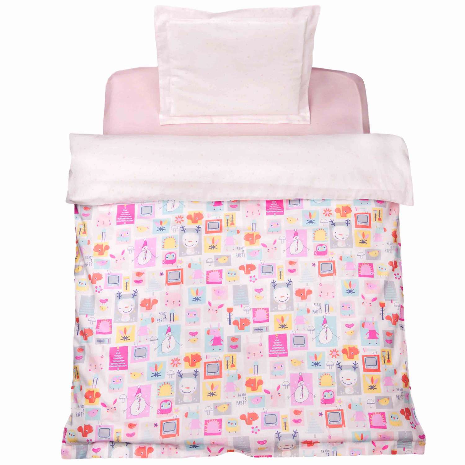 Комплект постельного белья Daisy 2 предмета Мультяшки розовые - фото 2