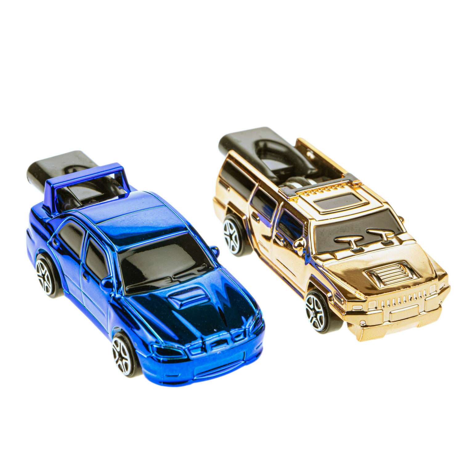 Набор машинок 1TOY Свист-авто синяя и горчичная Т20975-3 - фото 1