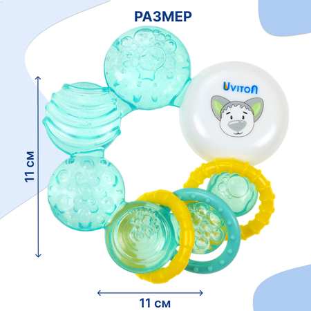 Прорезыватель Uviton с охлаждающим эффектом Play c кольцами Мятный 0212