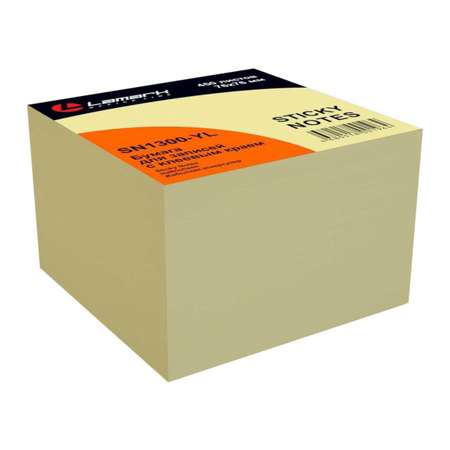 Бумага для заметок Lamark блок на склейке проклеенная 76x76 мм 450 листов желтая