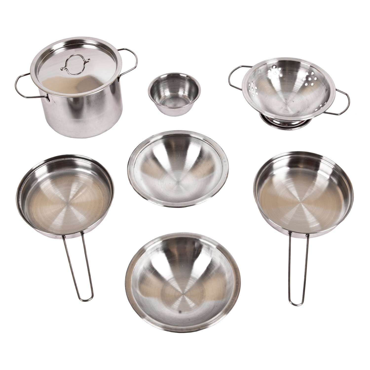 Игровой набор Помогаю Маме ABTOYS Посуда металлическая для кухни 10 предметов - фото 3