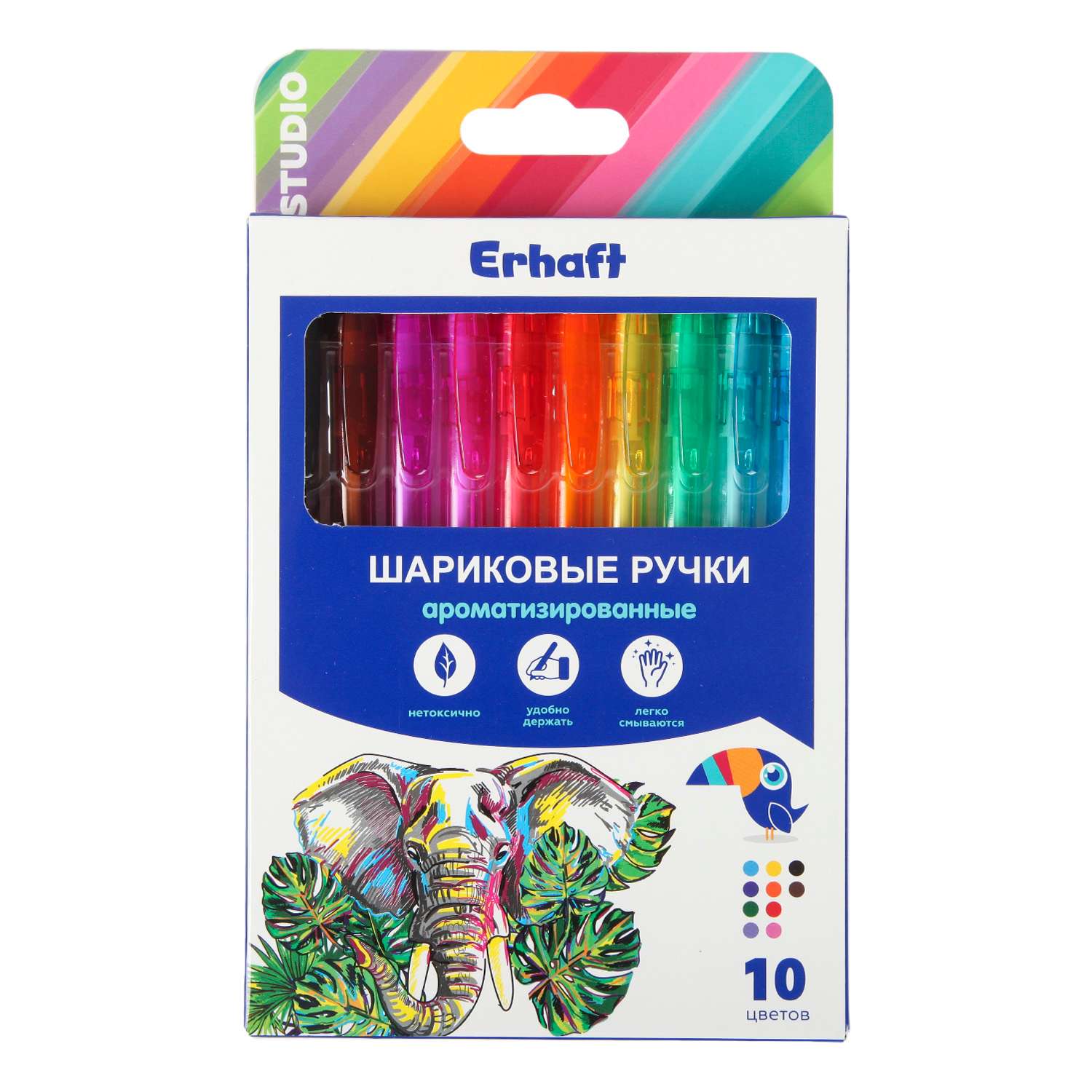 Ручки шариковые Erhaft Studio 10 цветов MF9939 - фото 1