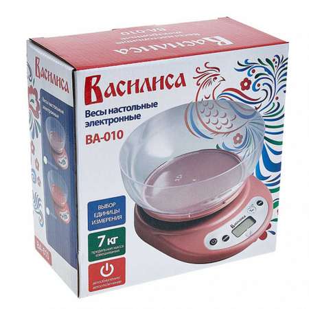 Весы настольные Василиса ВА-010 красный 7 кг