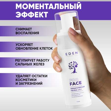 Пенка для умывания EDEN мицеллярная 2 в 1 150 мл